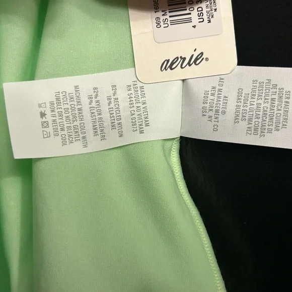 🆕 Aerie SMOOTHEZ Scoop Mint Green Bodysuit Medium Spaghetti Strap Bodysuit - Picture 7 of 8